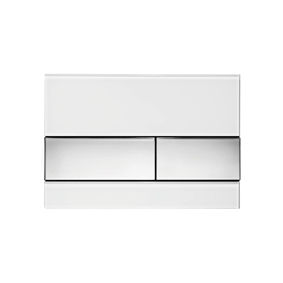 TECE TECEsquare панель смыва с двумя клавишами стеклянная клавиши белые 9240800 - Изображение 2