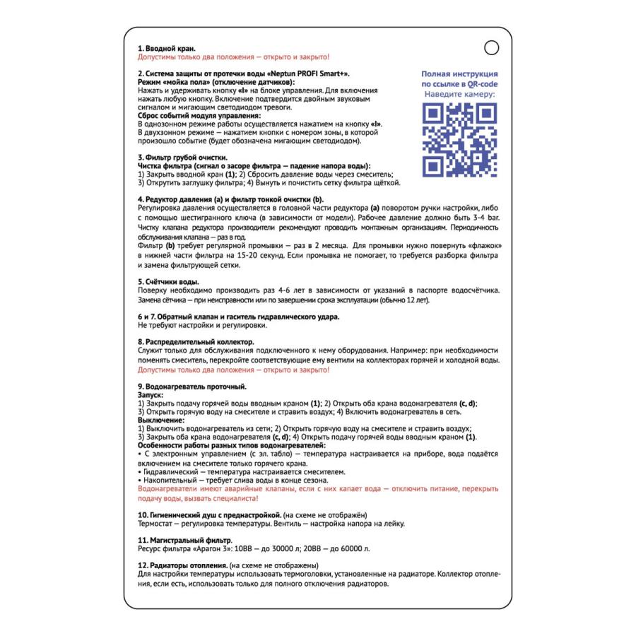 Sankom Табличка-инструкция узла ввода