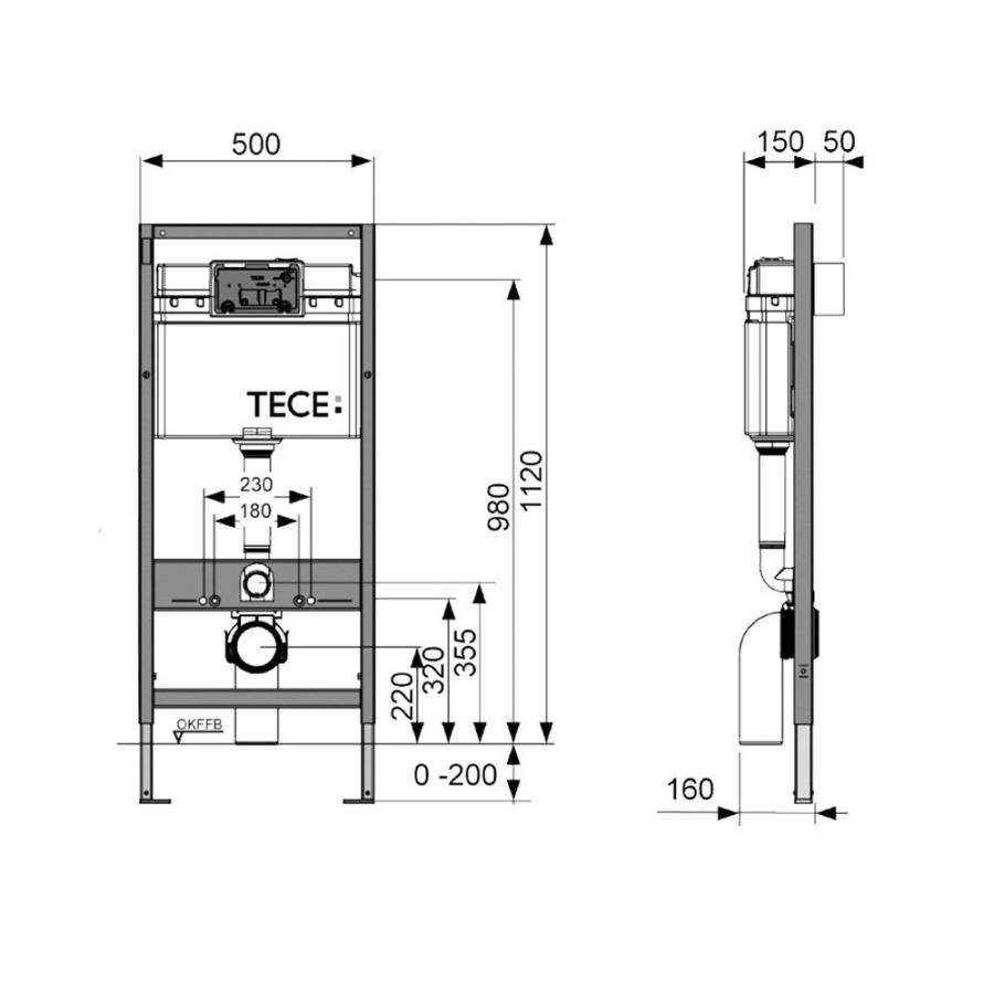 TECE  Комплект с панелью смыва TECEloop AntiBac и унитазом Duravit Architec Rimless®  1000101  - Изображение 16