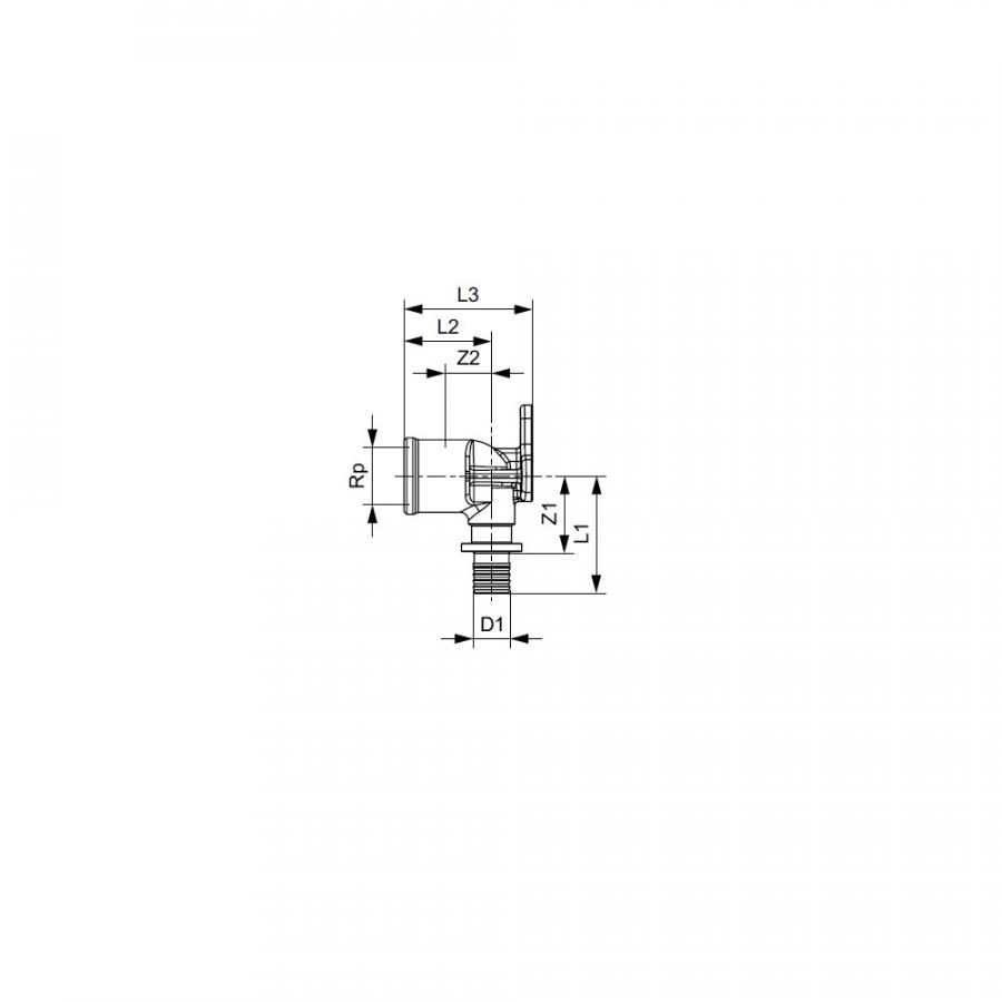 TECE  Уголок с настенным креплением, латунь 16 × Rp 1/2'  708516  - Изображение 3
