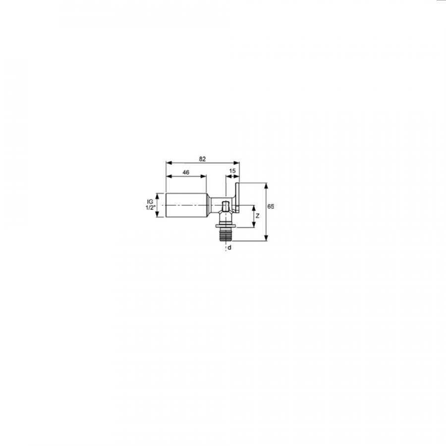 TECE  Уголок с настенным креплением, удлиненный, латунь 16 × Rp 1/2'  708502  - Изображение 3
