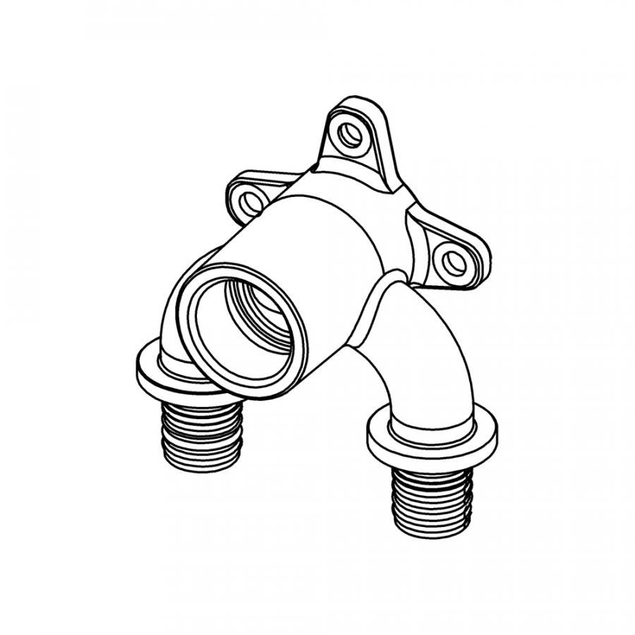 TECE  Тройник угловой с настенным креплением, закругленный, латунь 16 × Rp 1/2' × 16  708504  - Изображение 3