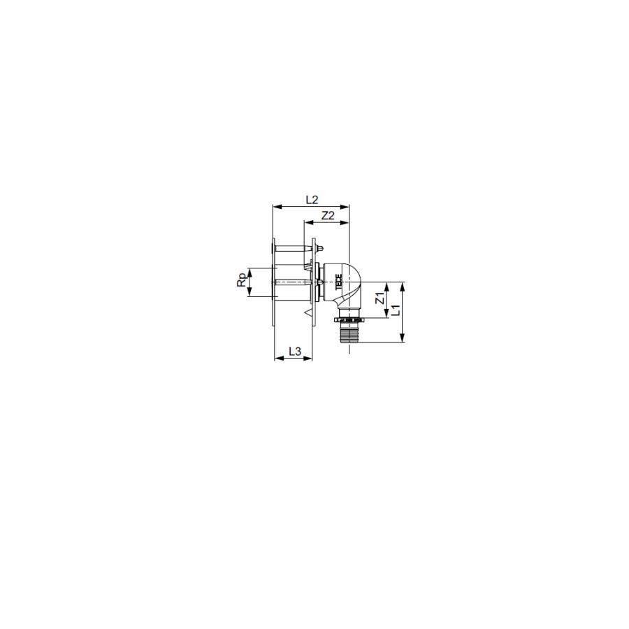 TECE  Сквозное угловое присоединение фланцевое 16 × Rp 1/2'  708701  - Изображение 4