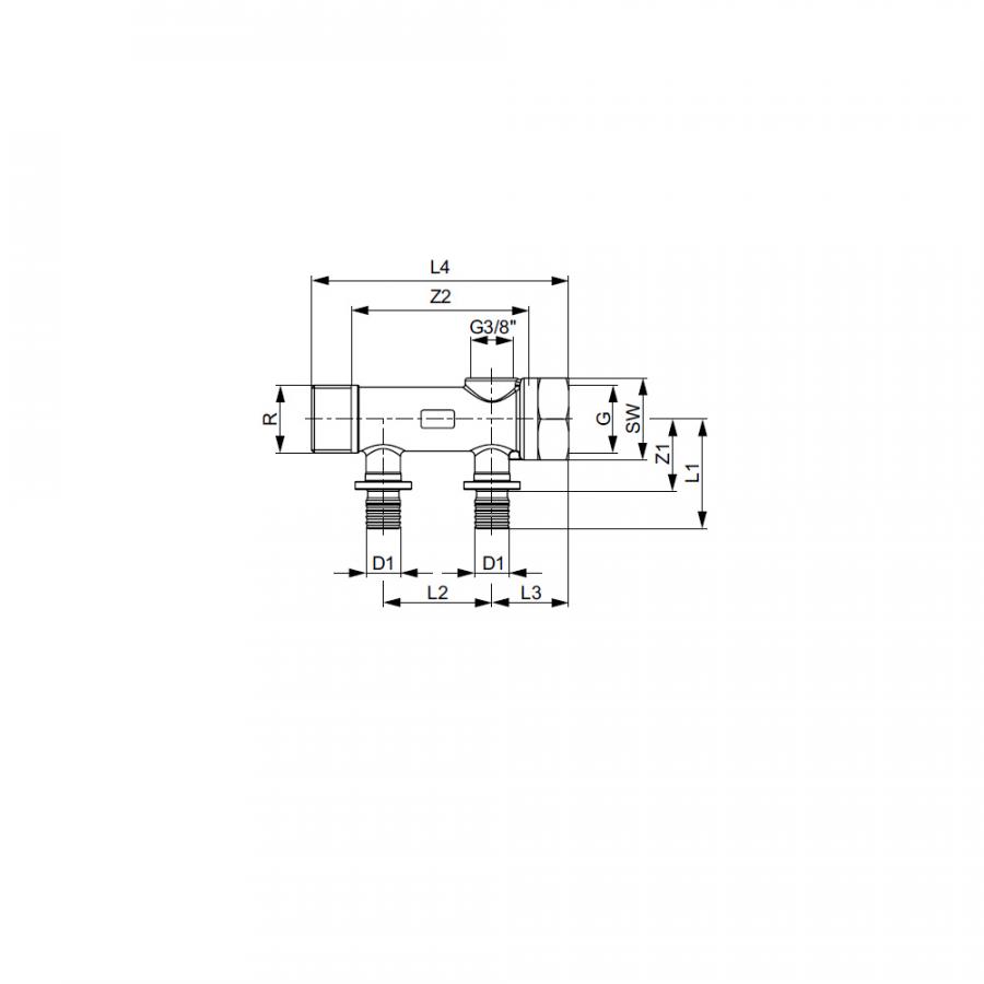 TECE  Коллектор 3/4', латунь 16 × 2 контура  712007  - Изображение 1
