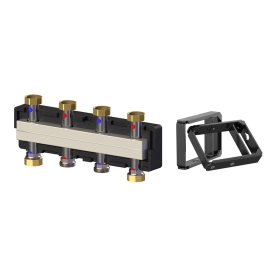 Коллектор распределительный до 3 насосных групп с байпасом нержавеющая сталь с комплектом кронштейнов