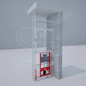 Uranum, Format interior Комплект профильной системы с люком, перпендикулярно несущей стене, с возможностью интеграции застенного модуля (Инсталляции) 3000x1000мм