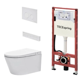 Комплект для установки подвесного унитазом-биде TECEspring Smart L с панелью смыва