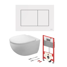 Комплект с панелью смыва TECEnow белая и унитазом Duravit Architec Rimless®