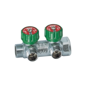 MULTIFAR Коллектор регулирующий проходной 3/4' НР-ВР 2 отвода М24×19