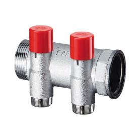 Запорно-балансировочный коллектор с 2 отводами