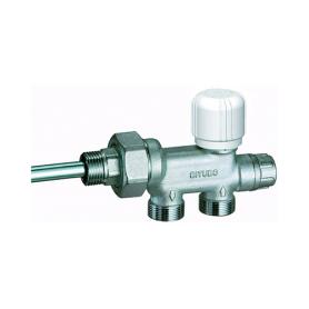 Узел нижнего подключений с терморегулирующим вентилем для 2-трубной системы с зондом D12 x L450 мм