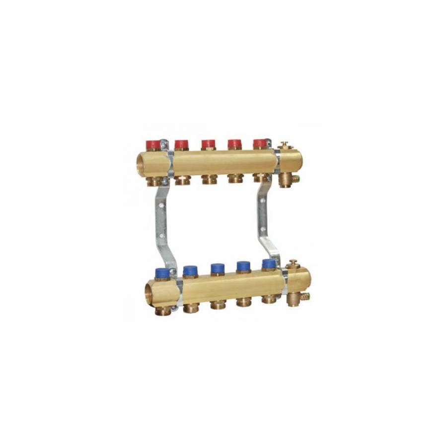 TECE Коллектор для систем водоснабжения и отопления с запорными вентилями в сборе, латунь