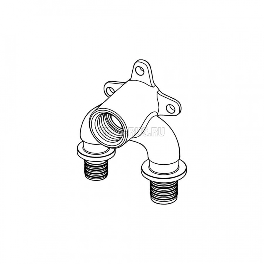 Купить TECE Тройник угловой редукционный с настенным креплением TECEflex, закругленный, с низким падением давления, бронза/ кремнистая бронза