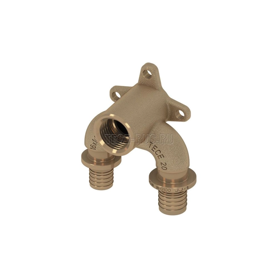 TECE Тройник угловой редукционный с настенным креплением TECEflex ...