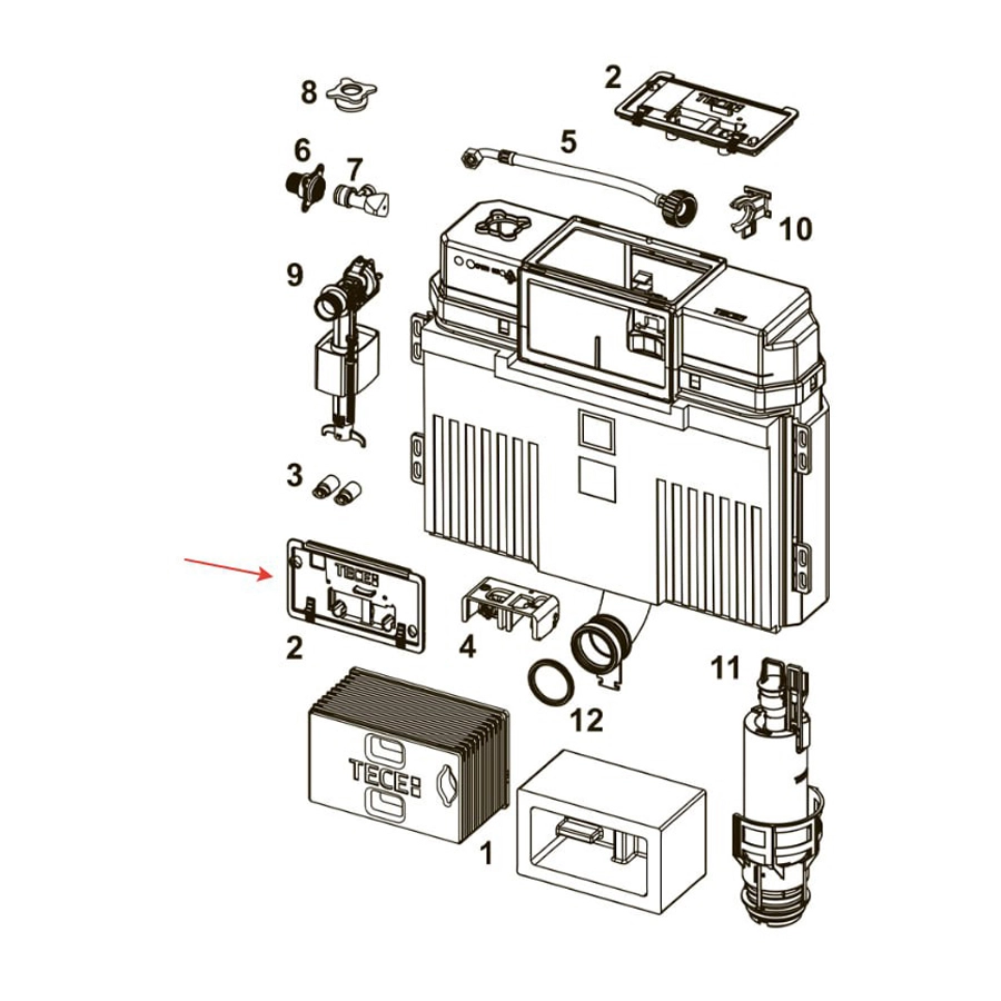 TECE Съемная крышка бачка