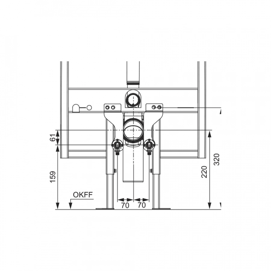 TECE Монтажный комплект TECEone для модуля TECEconstruct со смывным бачком Octa, 8 см