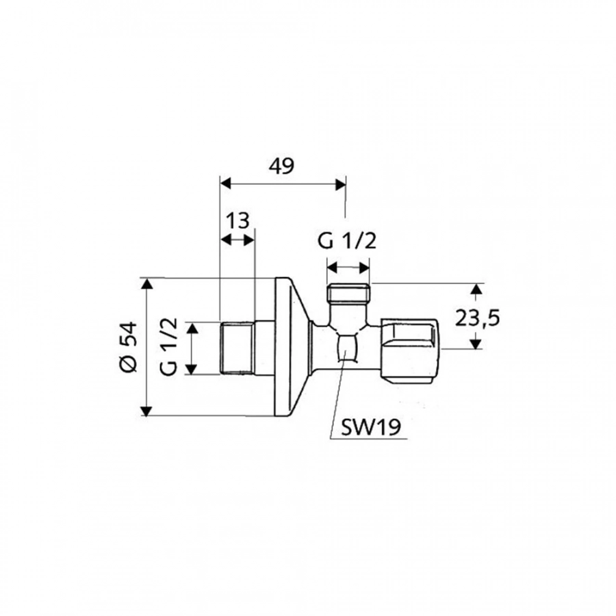 SCHELL Угловой вентиль Comfort 1/2” х 1/2”