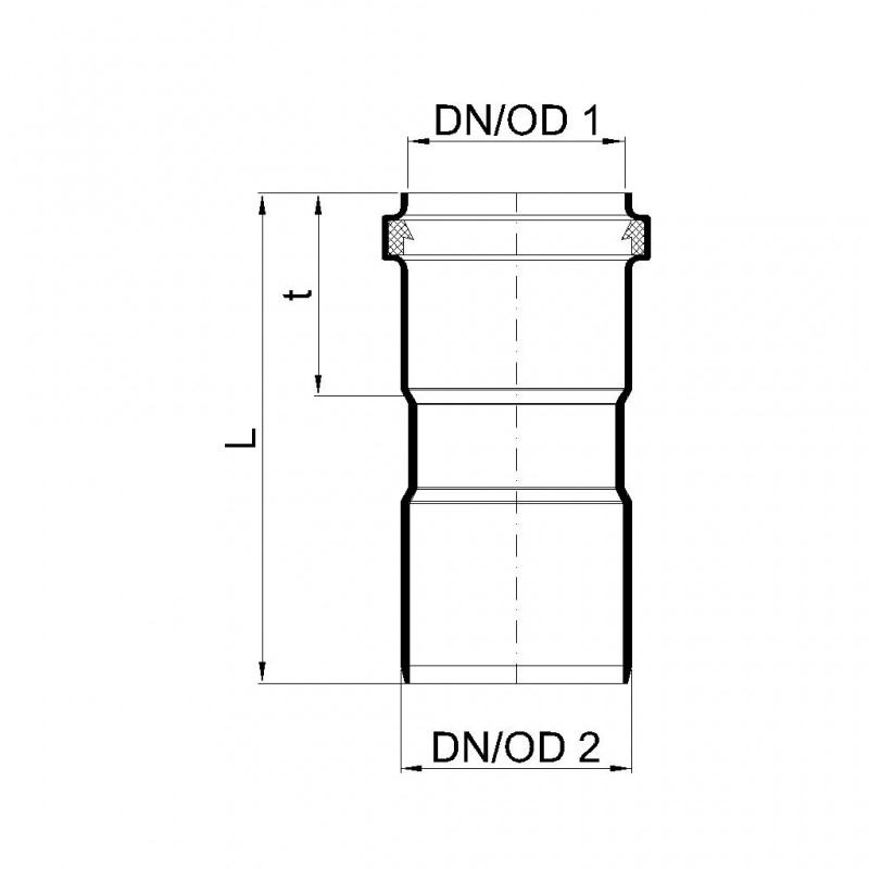 POLO-KAL Патрубок для соединения гладкого конца трубы с раструбом поколения до 1960 г.