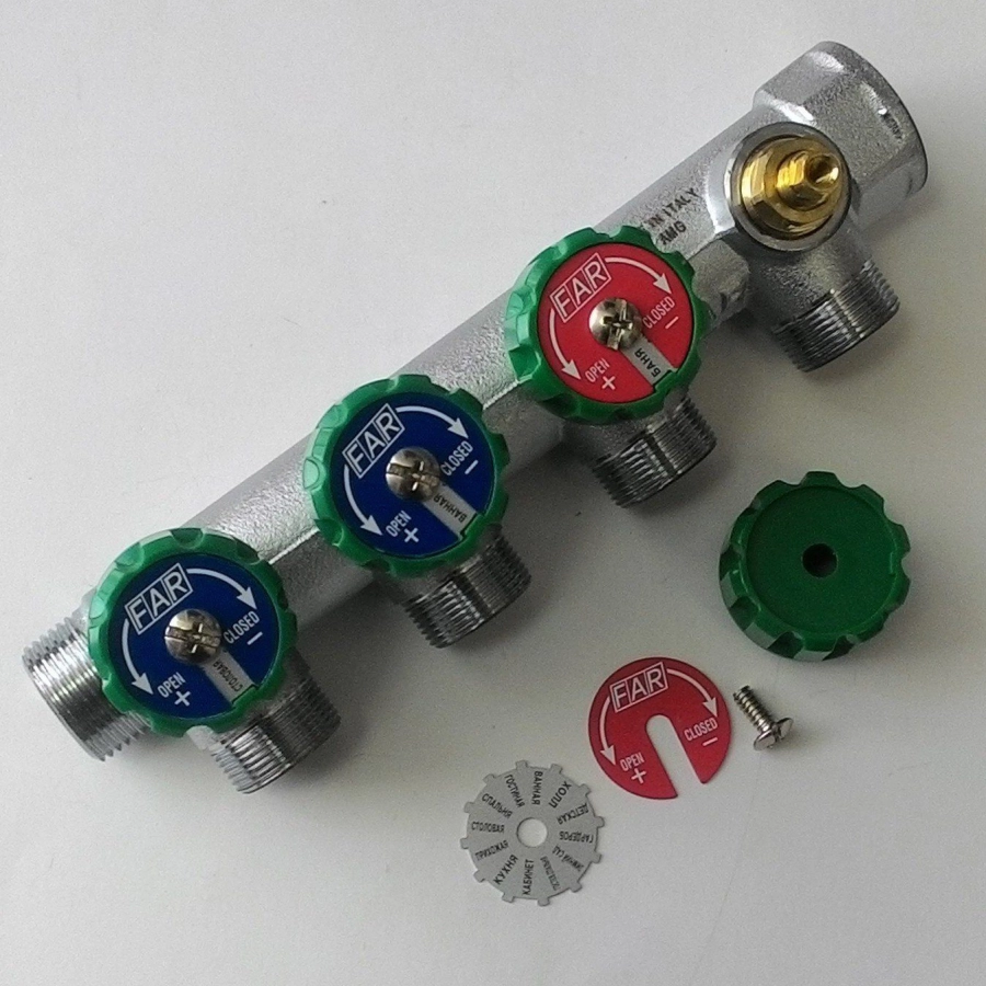 Купить FAR Регулирующий проходной коллектор с 4 отводами