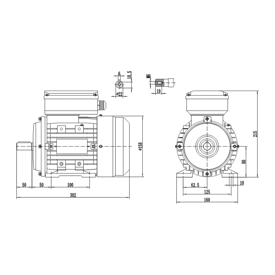 UNIPUMP Электродвигатель АИРЕ 80B4 IM1081 1,1 кВт/1500 об/мин