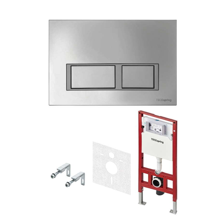 TECE TECEspring K Комплект для установки подвесного унитаза с панелью смыва  TECEspring V панель смыва хром глянцевая K955201WCK