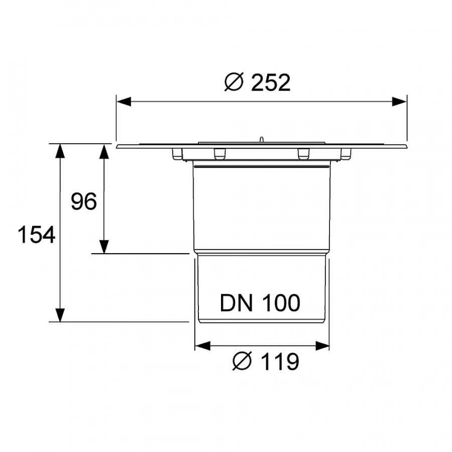 TECE Сифон вертикальный DN 100