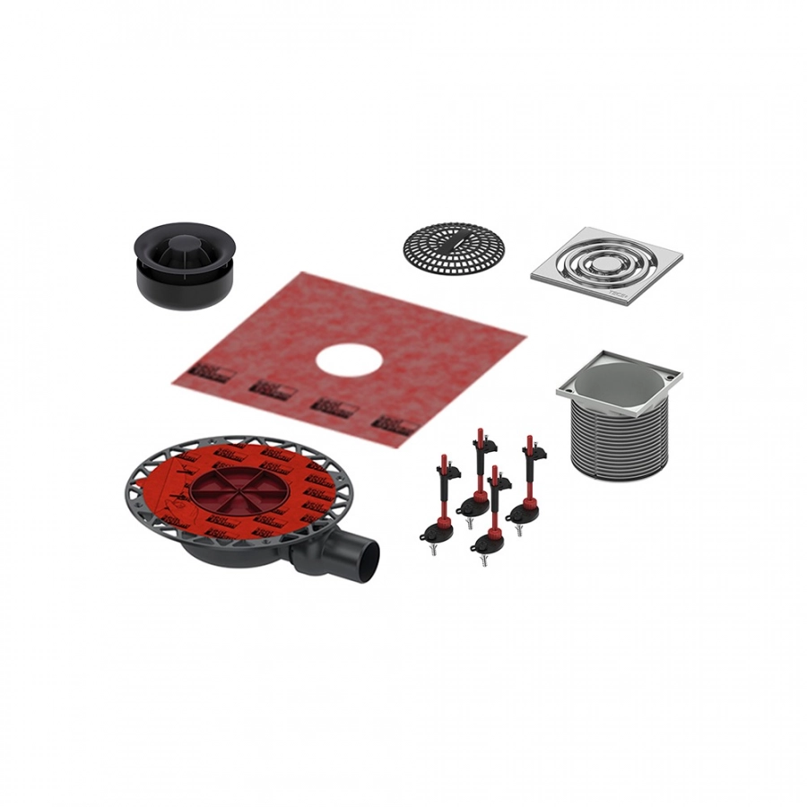 TECE TECEdrainpoint S Комплект точечного трапа с сифоном DN 50,  с декоративной решеткой KDP-S110