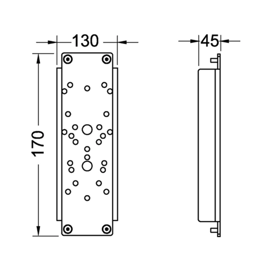 TECE Панели для установки поддерживающих поручней с застенным модулем арт. 9300009