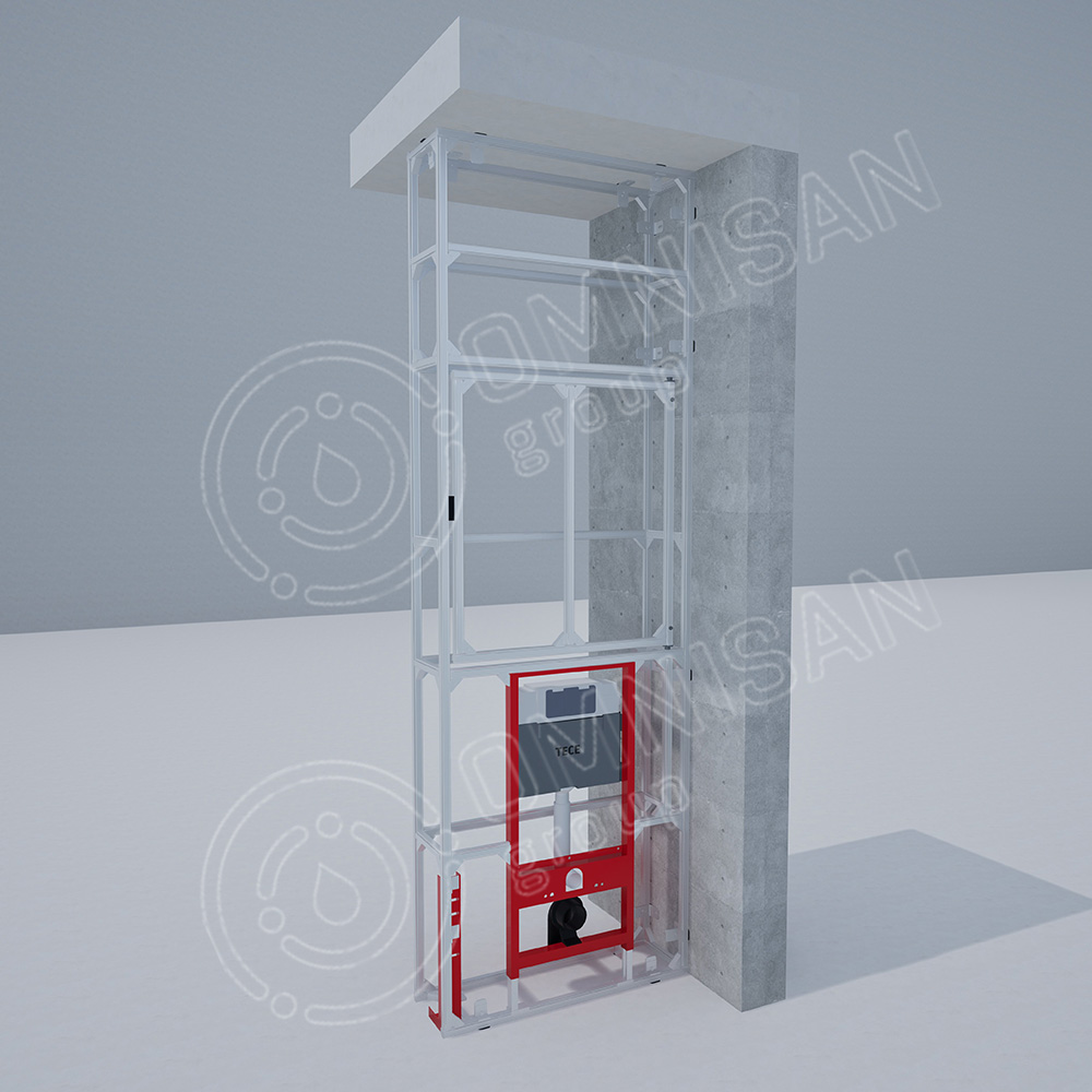 TECE Uranum, Format interior Комплект профильной системы с люком, перпендикулярно несущей стене, с возможностью интеграции застенного модуля (Инсталляции) 3000x1000мм 
