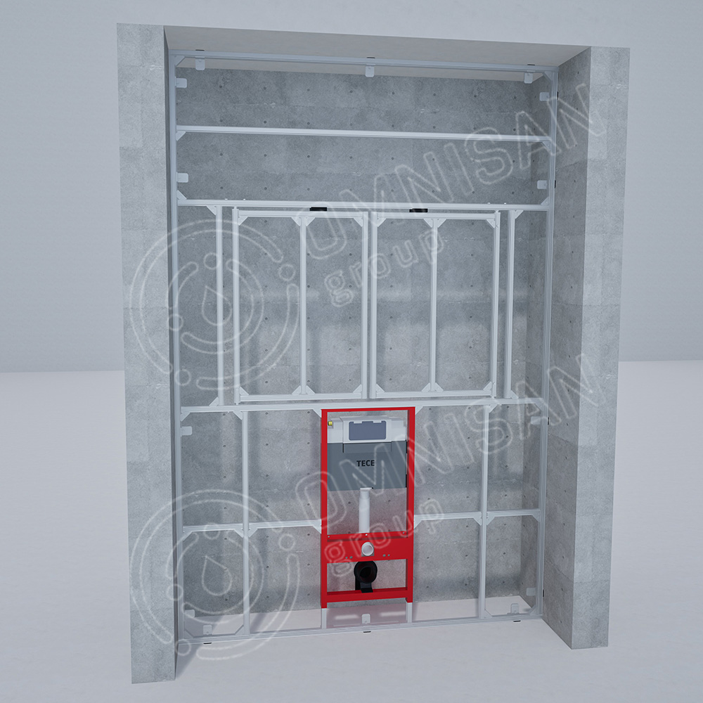 Format Interior Uranum, Format interior Комплект профильной системы с двумя распашными люками, с установкой между двух несущих стен, с возможностью интеграции застенного модуля (Инсталляции) 3000x2000мм 