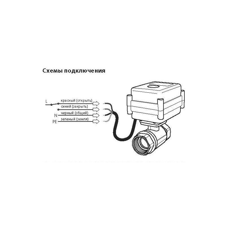 Шаровый кран с электроприводом схема подключения