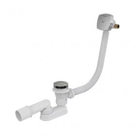 Сифон для ванны click/clack с напуском воды через перелив для ванн с толстыми стенками пластик/металл