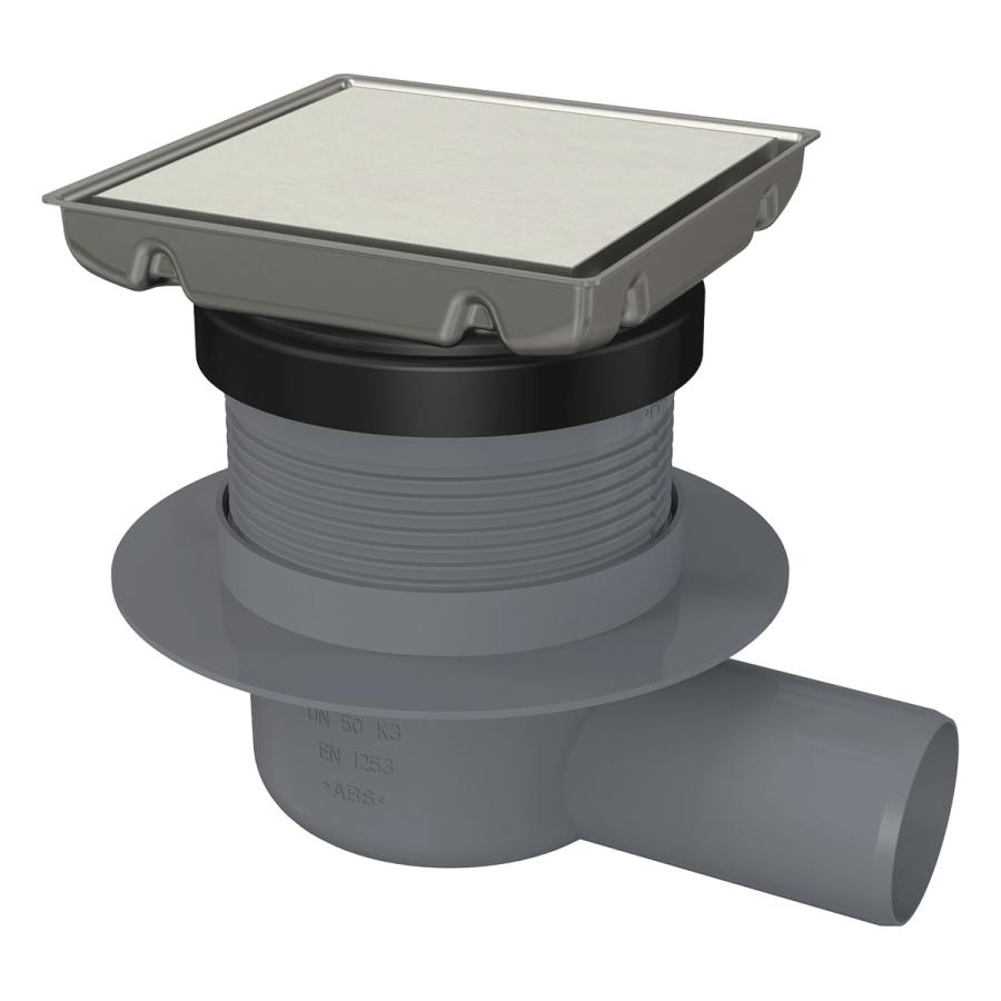 Alcaplast Сливной трап 130×130 мм боковой сток двусторонняя решетка из нержавеющей стали гидрозатвор комбинированный SMART APV140S