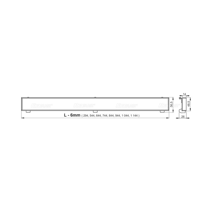 Alcaplast  APZ7 Floor Водоотводящий желоб с порогами для решетки под кладку плитки горизонтальный сток, 1050 м  APZ7-FLOOR-1050  - Изображение 4