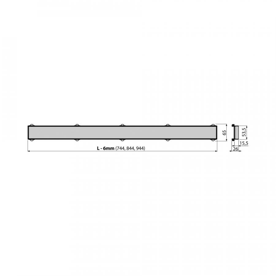 Alcaplast  Решетка для модулярного водоотводящего желоба APZ13, под плитку, INSERT  INSERT-750  - Изображение 2