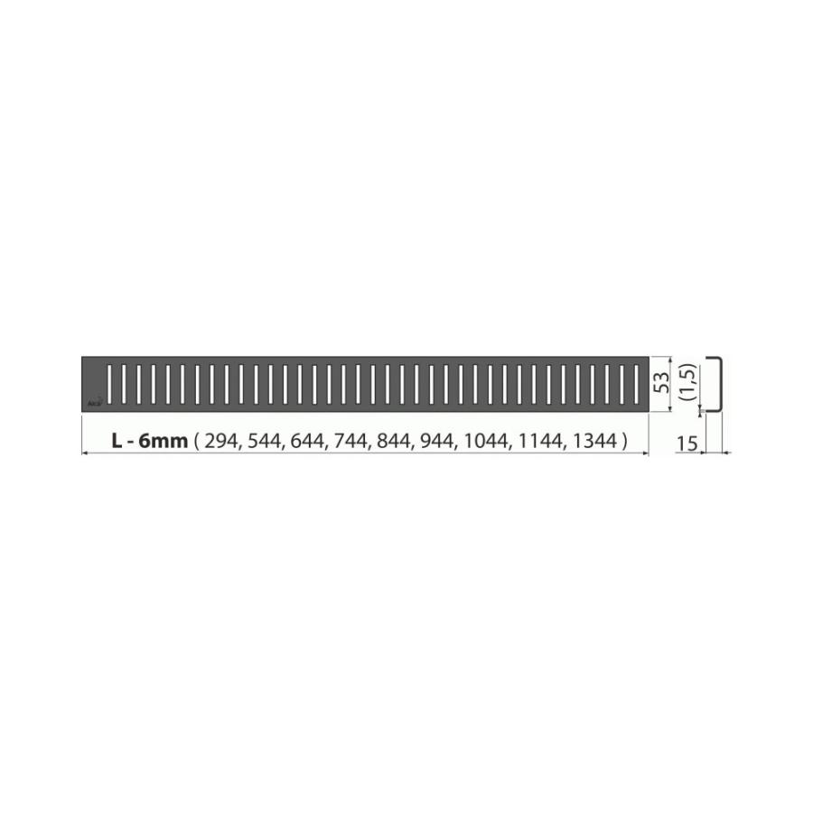 Alcaplast  PURE-BLACK Решетка для водоотводящего желоба, черный-мат дизайн PURE, нерж. сталь, матовая, 1150 мм,  PURE-1150BLACK  - Изображение 3