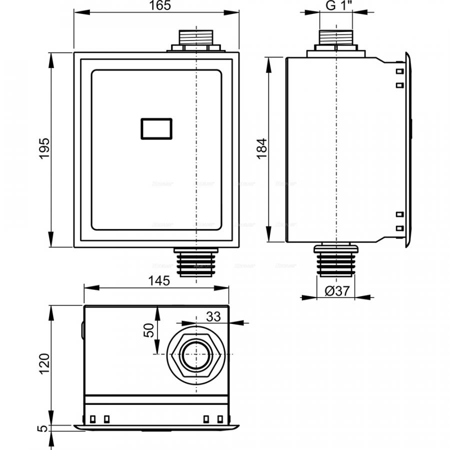 Alcaplast  Автоматическая система туалетного смыва 12V (питания из сети)  ASP3  - Изображение 2
