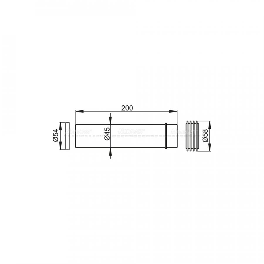 Alcaplast  Прокладка + вывод + гофрированная прокладка 45 × 58 × 25  M901  - Изображение 2