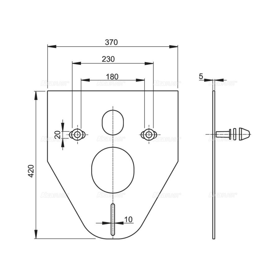 Alcaplast  Звукоизоляционная плита для подвесного унитаза и для биде с принадлежностями и колпачками хромированными  M910CR  - Изображение 3
