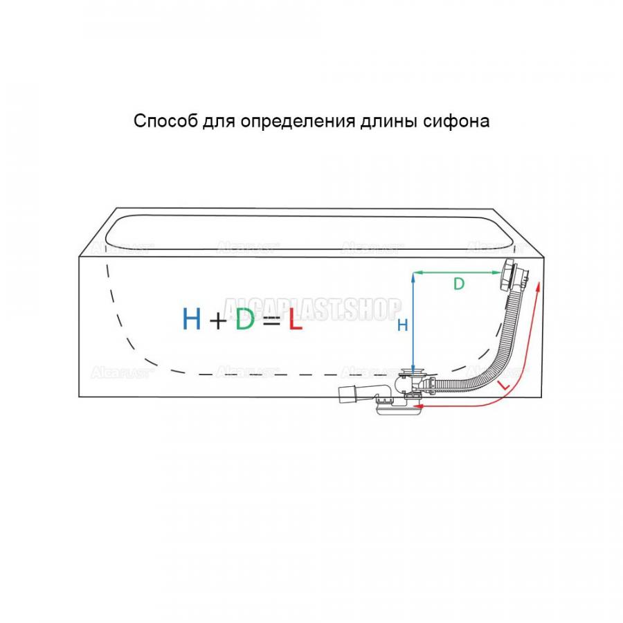 Купить Alcaplast Сифон для ванны автомат комплект металл/металл