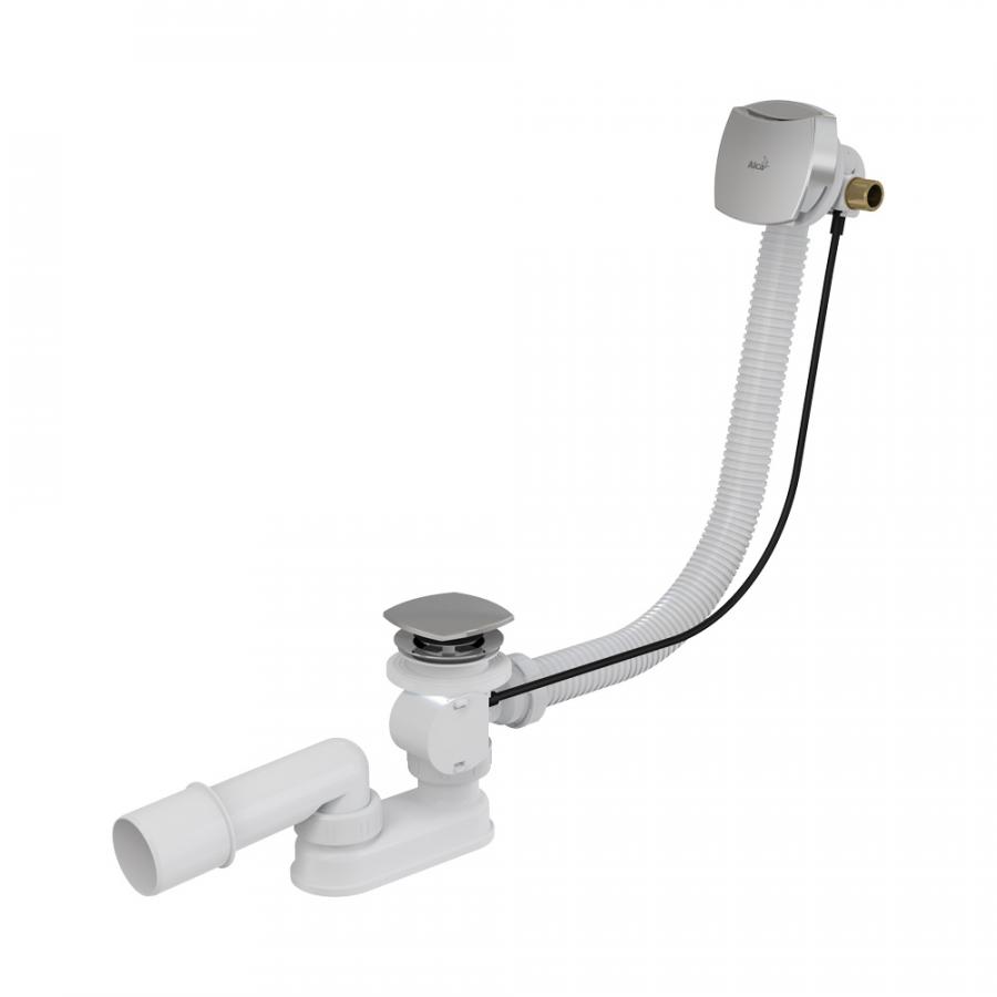 Alcaplast  Сифон для ванны с напуском воды через перелив пластик/металл длина 57 см  A564CRM2  - Изображение 1