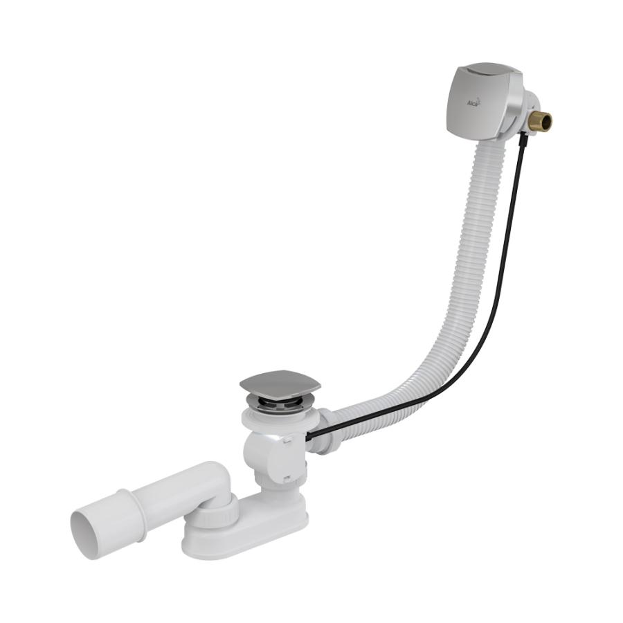 Alcaplast  Сифон для ванны с напуском воды через перелив пластик/металл длина 120 см  A564CRM2-120  - Изображение 1