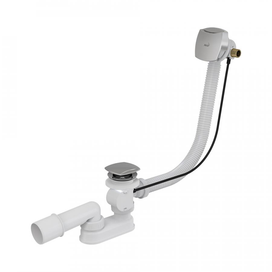 Alcaplast  Сифон для ванны с напуском воды через перелив пластик/металл длина 57 см  A564CRM3  - Изображение 1