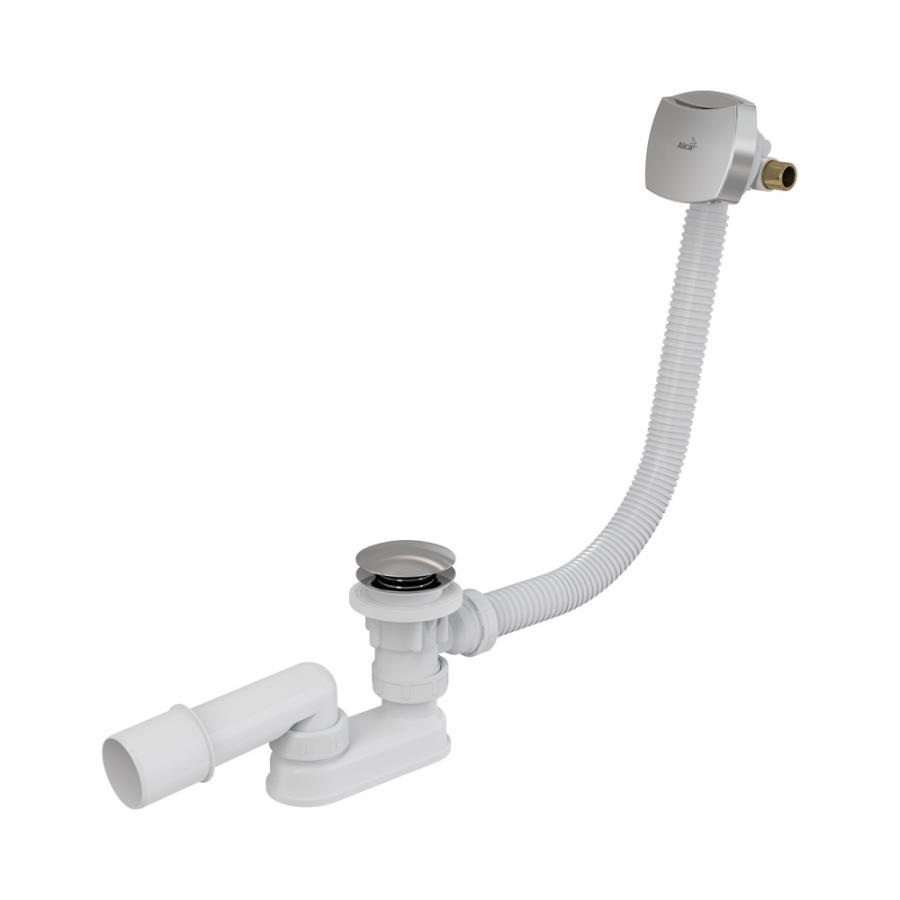 Alcaplast  Сифон для ванны click/clack с напуском воды через перелив пластик/металл длина 57 см  A508KM  - Изображение 1