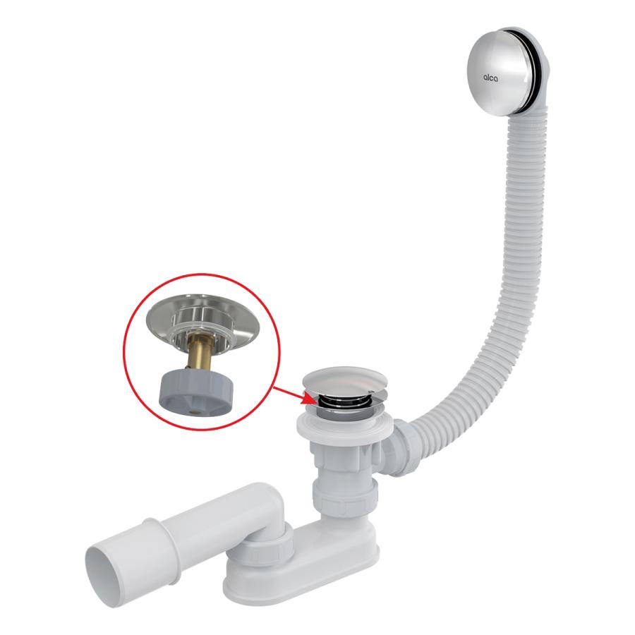 Alcaplast Сифон для ванны click/clac металл A504CKM Alcaplast Сифон для ванны click/clac металл A504CKM