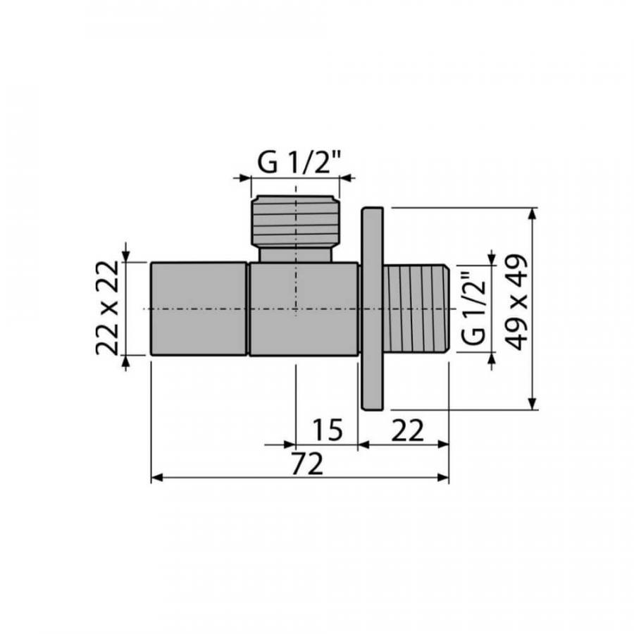 Alcaplast  Угловой вентиль с фильтром 1/2' × 1/2', квадратный  ARV004  - Изображение 3