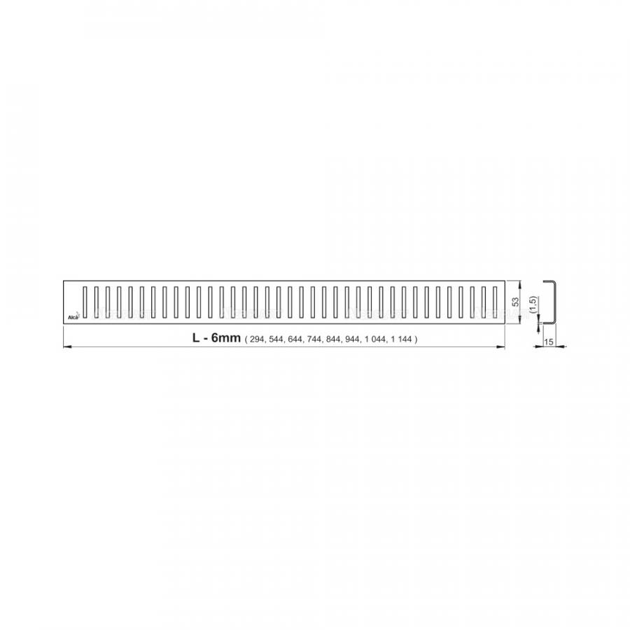 Alcaplast  APZ4 Flexible Водоотводящий желоб для перфорированной решетки с регулируемым краем к стене низкий, вертикальный сток, 550 мм  APZ1104-550  - Изображение 2