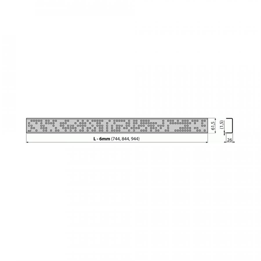 Alcaplast  Решетка для водоотводящего желоба APZ13 дизайн CODE, нерж. сталь, глянцевая  CODE-850L  - Изображение 2