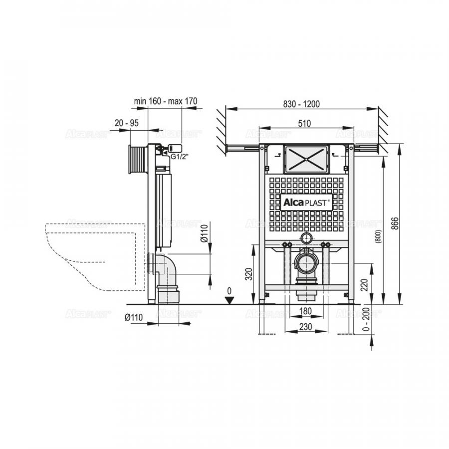 Alcaplast A102 Jadroмodul - Скрытая система инсталляции для сухой установки – при реконструкции ванных комнат в панельных домах
