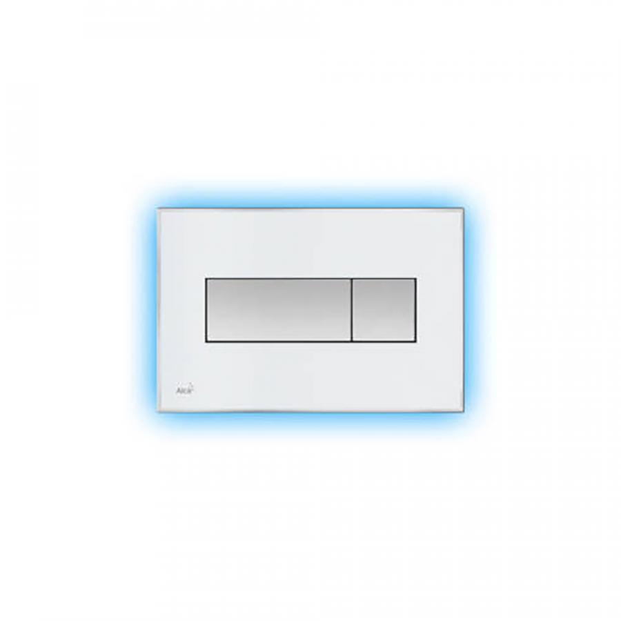 Alcaplast  Кнопка управления с цветной пластиной, светящаяся кнопка белая, свет голубой  M1470-AEZ111  - Изображение 1